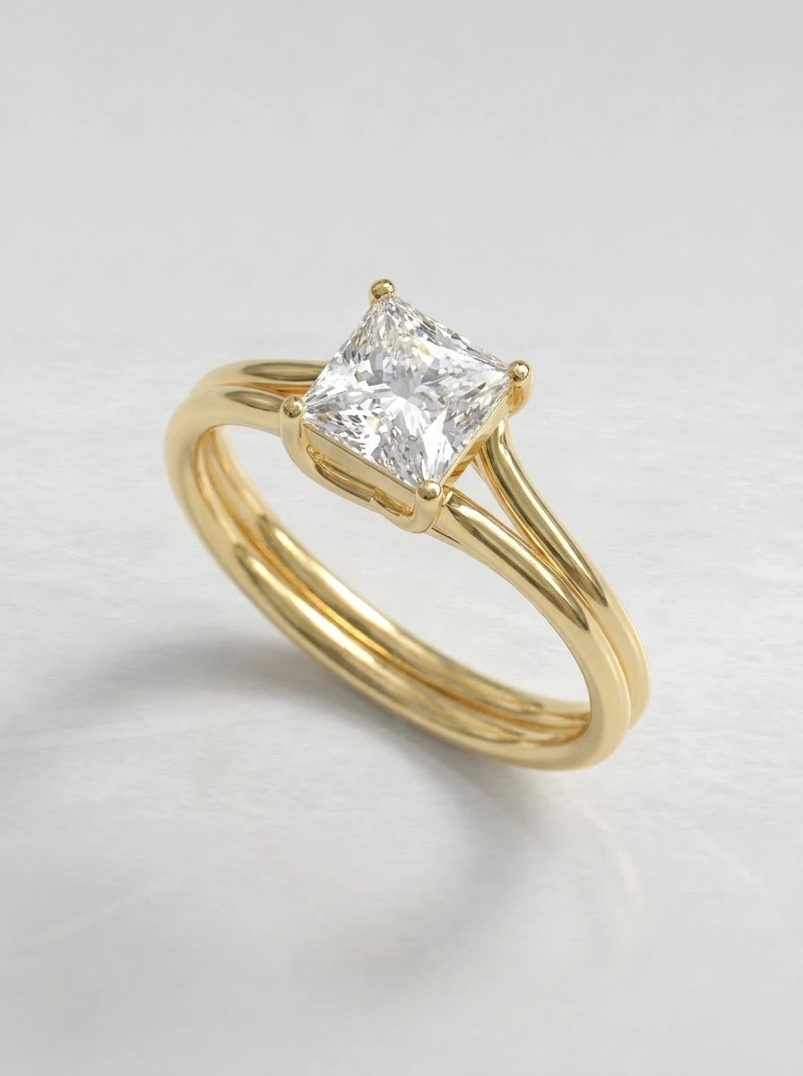 Princess Cut Lab Grown Diamond Solitaire Engagement Ring - View 6
