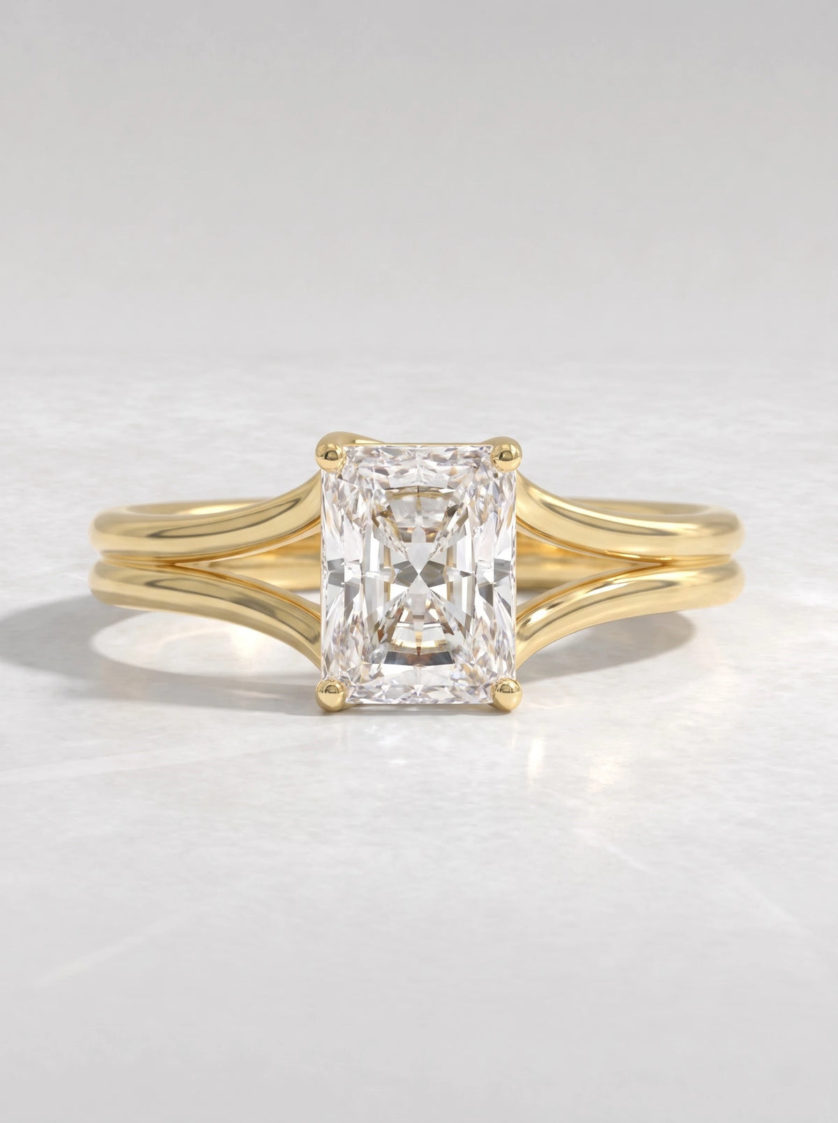 Radiant Cut Lab Grown Diamond Solitaire Engagement Ring