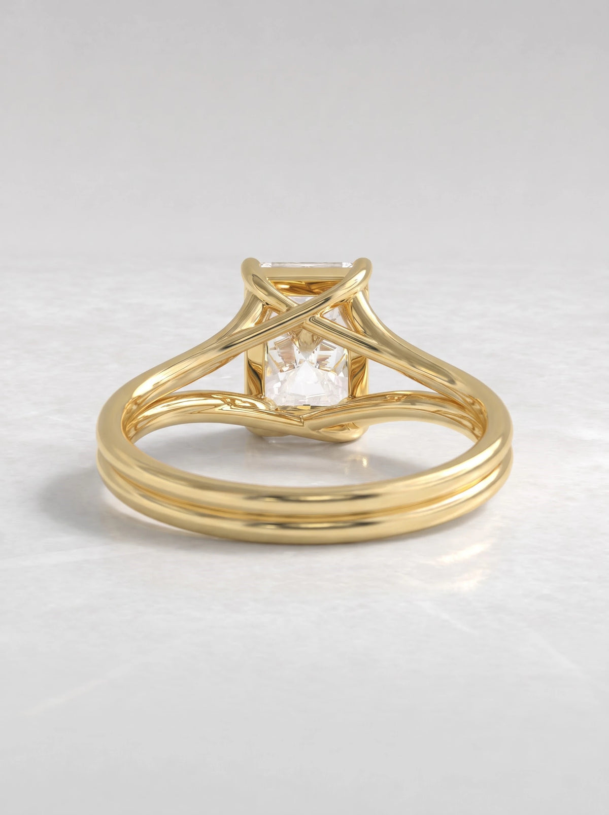 Radiant Cut Lab Grown Diamond Solitaire Engagement Ring - View 4