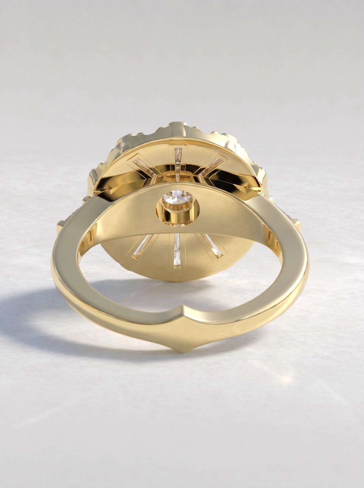 Refined Floral Inspire Pavé Accent Lab-Grown Diamond Solitaire Engagement Ring - View 4