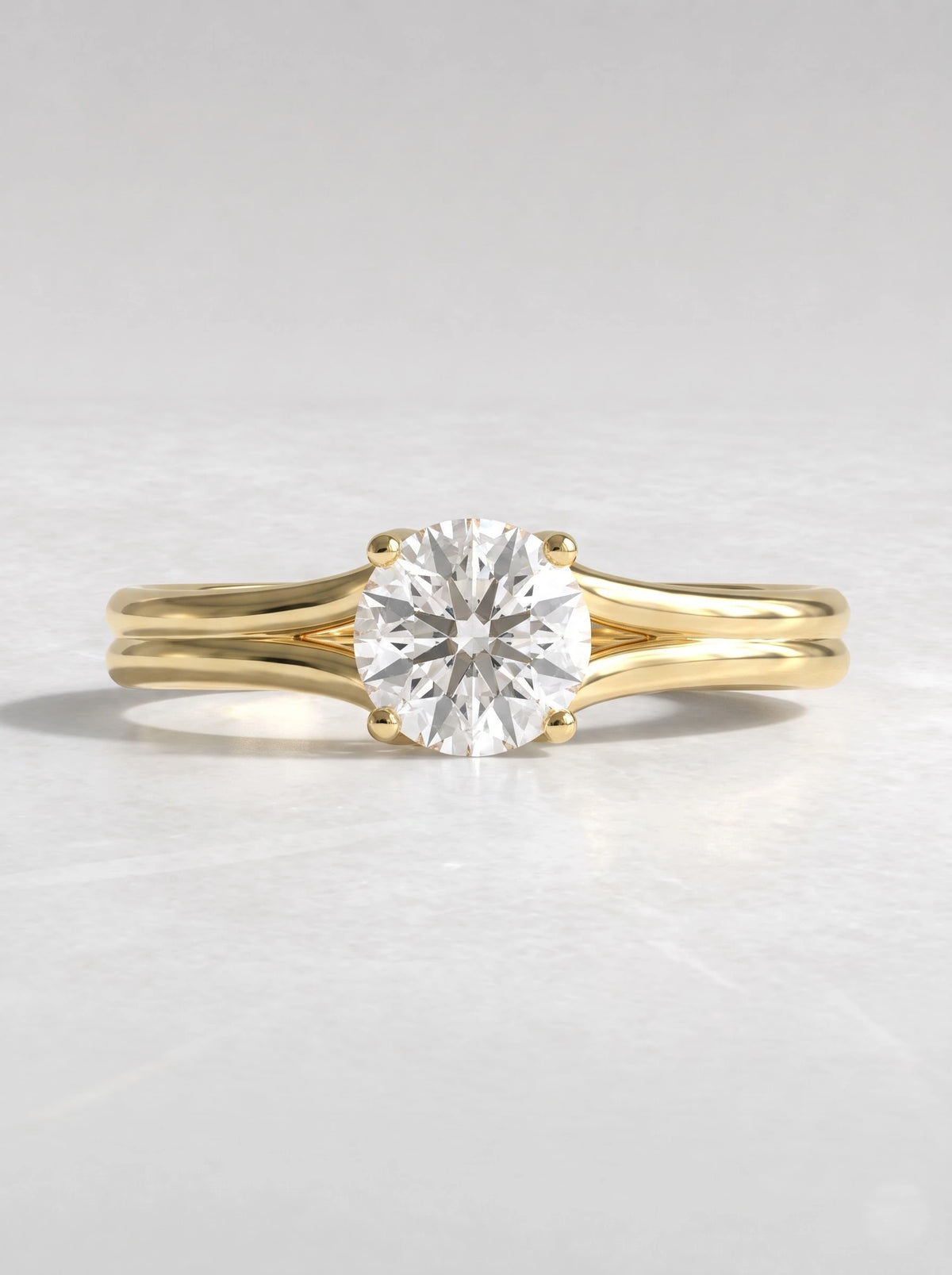 Round Cut Lab Grown Diamond Solitaire Engagement Ring