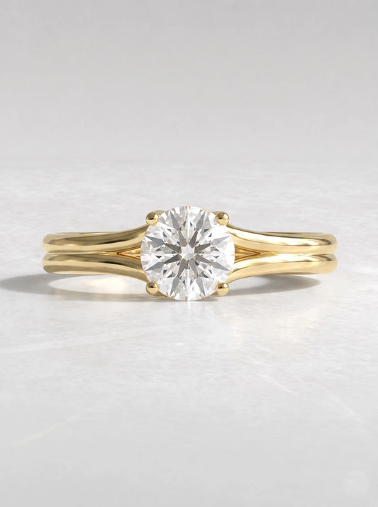Round Cut Lab Grown Diamond Solitaire Engagement Ring
