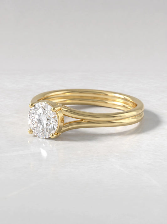 Round Cut Lab Grown Diamond Solitaire Engagement Ring - View 2