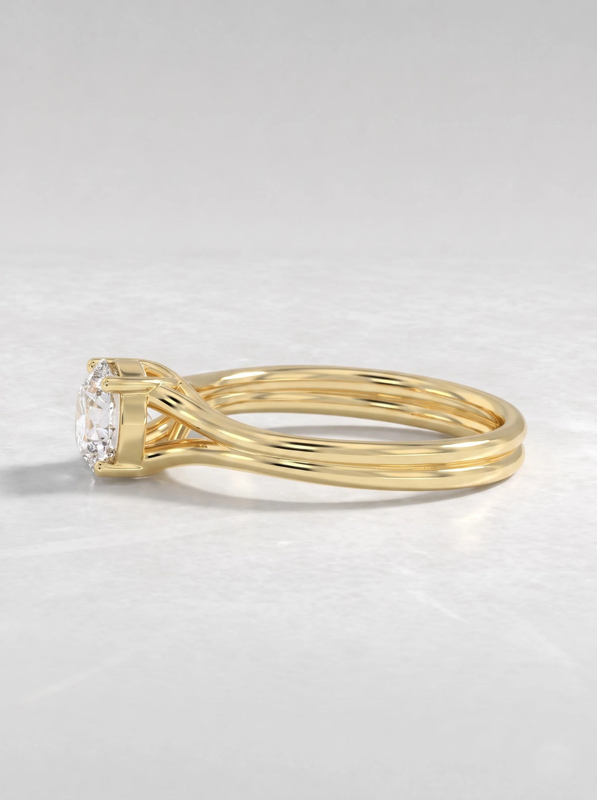 Round Cut Lab Grown Diamond Solitaire Engagement Ring - View 3