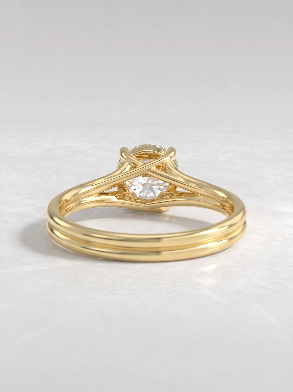 Round Cut Lab Grown Diamond Solitaire Engagement Ring - View 4