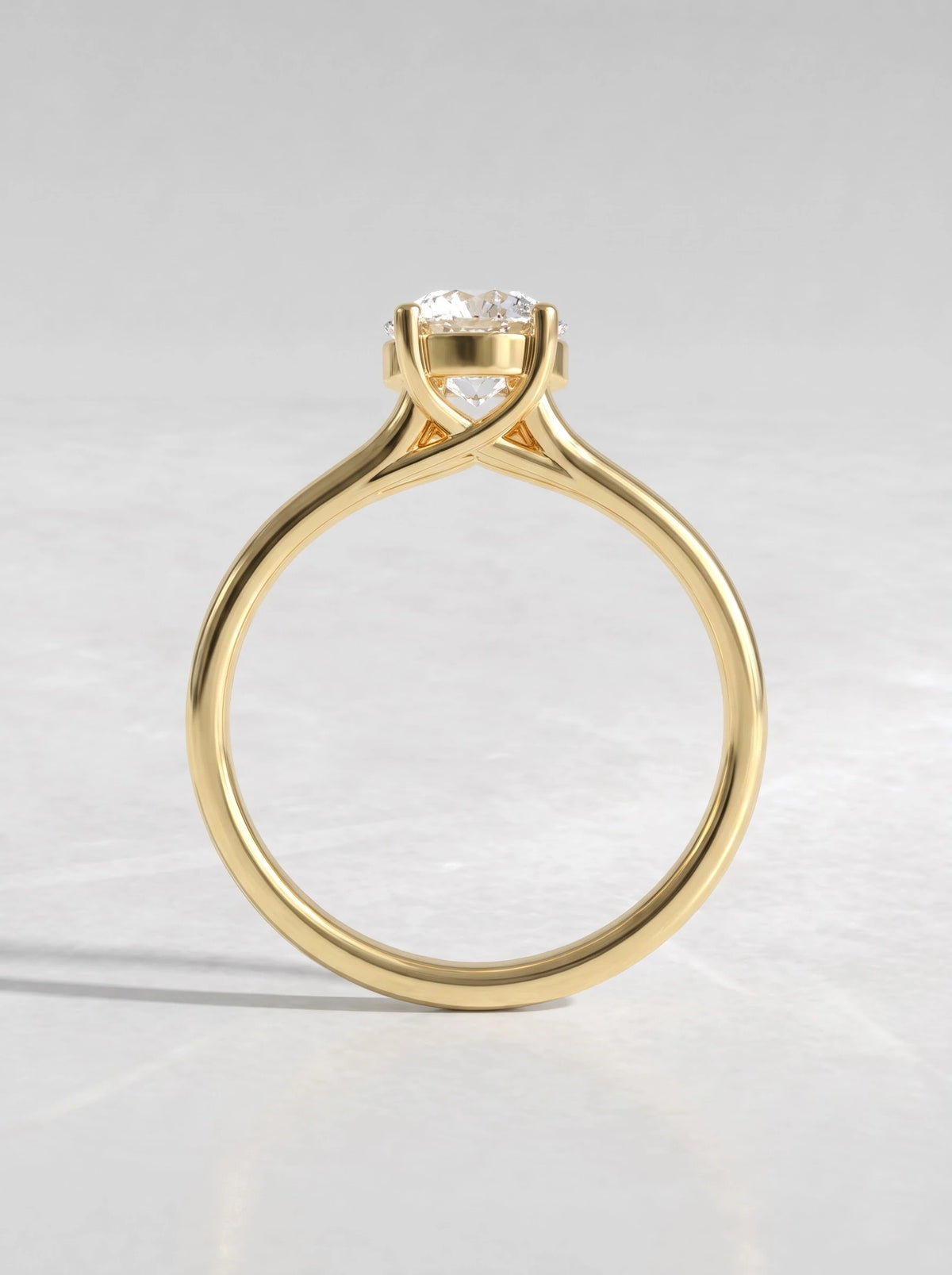 Round Cut Lab Grown Diamond Solitaire Engagement Ring - View 5