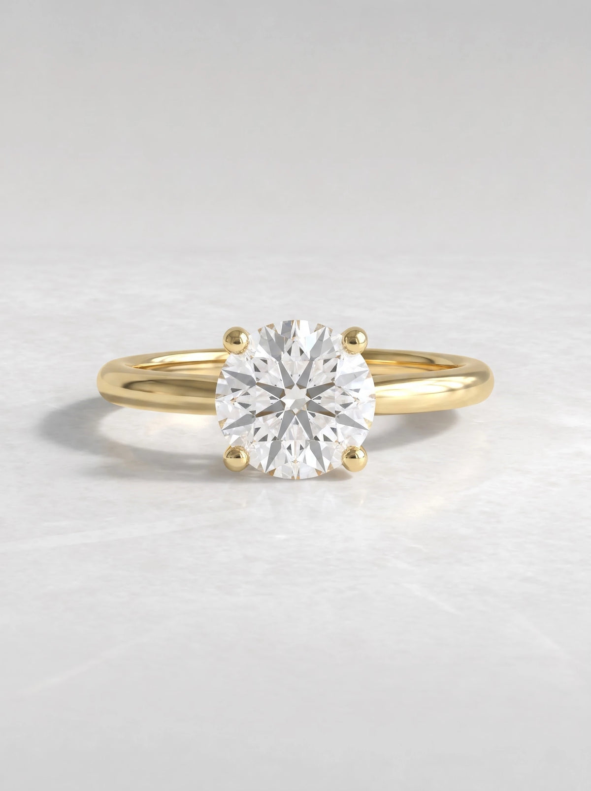 The Camille Round Cut Lab-Grown Diamond Solitaire, Hidden Halo Heirloom Ring