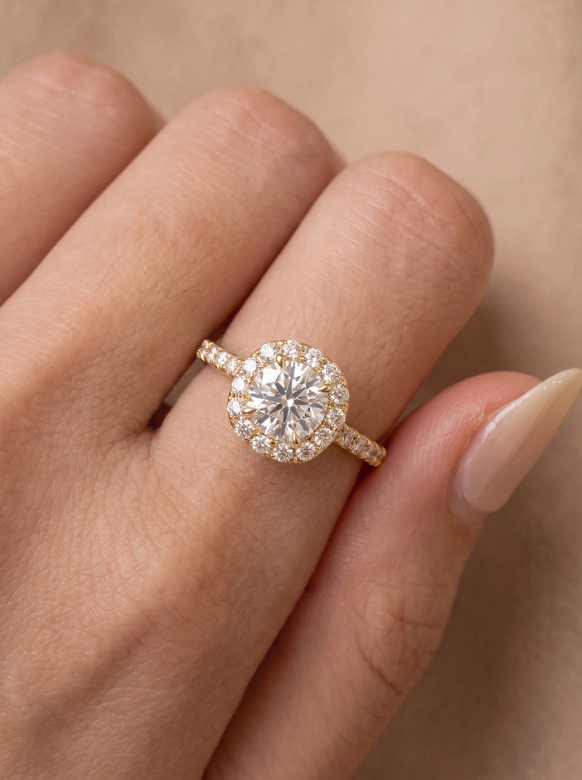 The Camille Round Cut Lab-Grown Diamond Solitare With Accent Heirloom Solitaire Ring - View 2