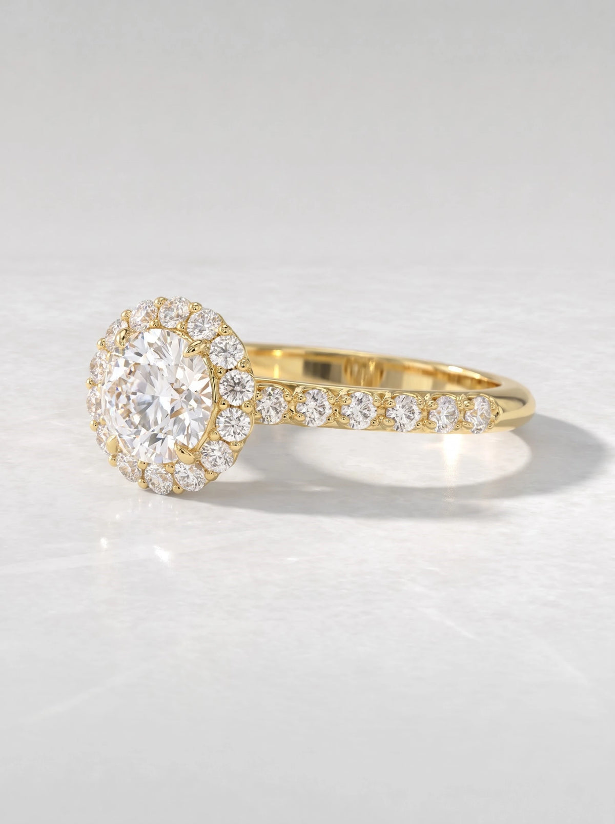The Camille Round Cut Lab-Grown Diamond Solitare With Accent Heirloom Solitaire Ring - View 3