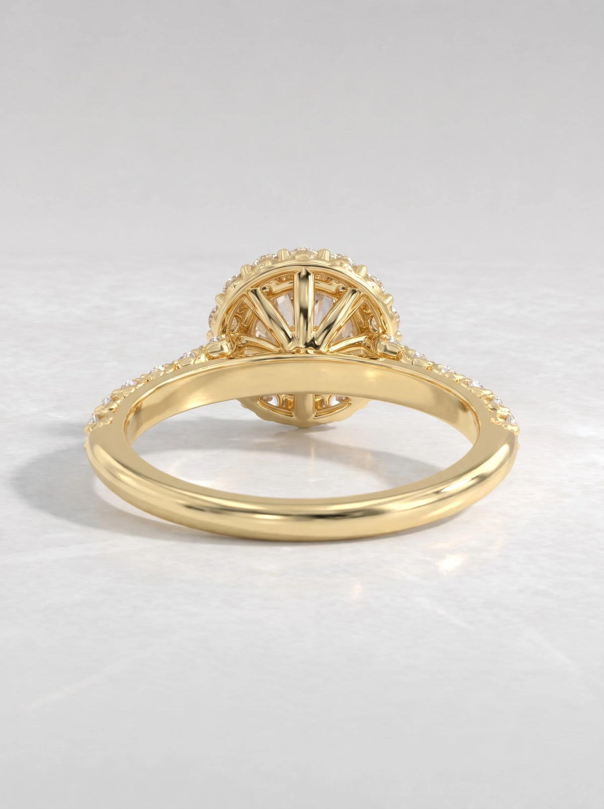 The Camille Round Cut Lab-Grown Diamond Solitare With Accent Heirloom Solitaire Ring - View 5