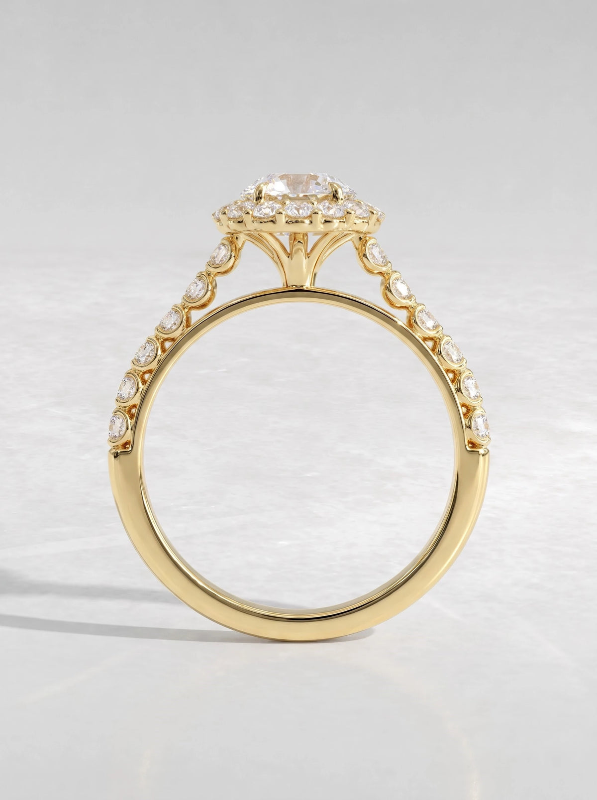 The Camille Round Cut Lab-Grown Diamond Solitare With Accent Heirloom Solitaire Ring - View 6