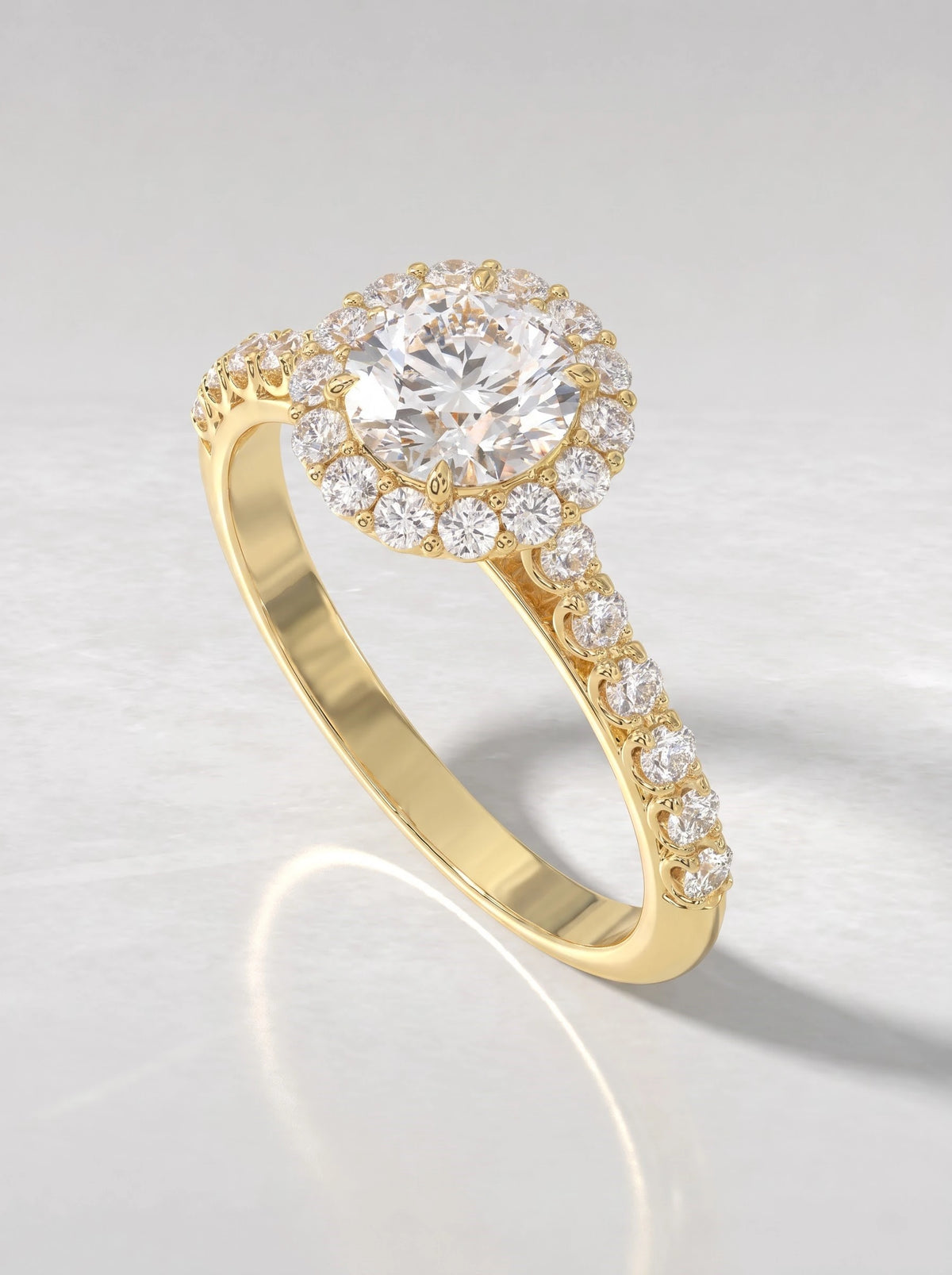The Camille Round Cut Lab-Grown Diamond Solitare With Accent Heirloom Solitaire Ring - View 7