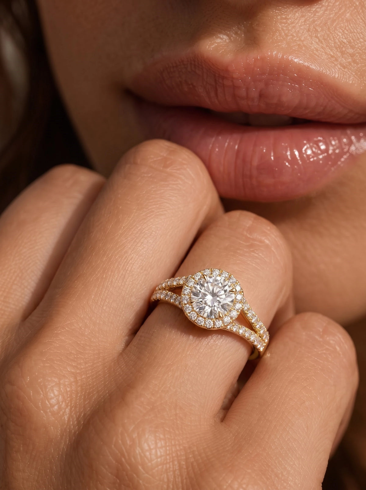 The Celeste Round Cut Lab-Grown Diamond Halo Bridal Ring