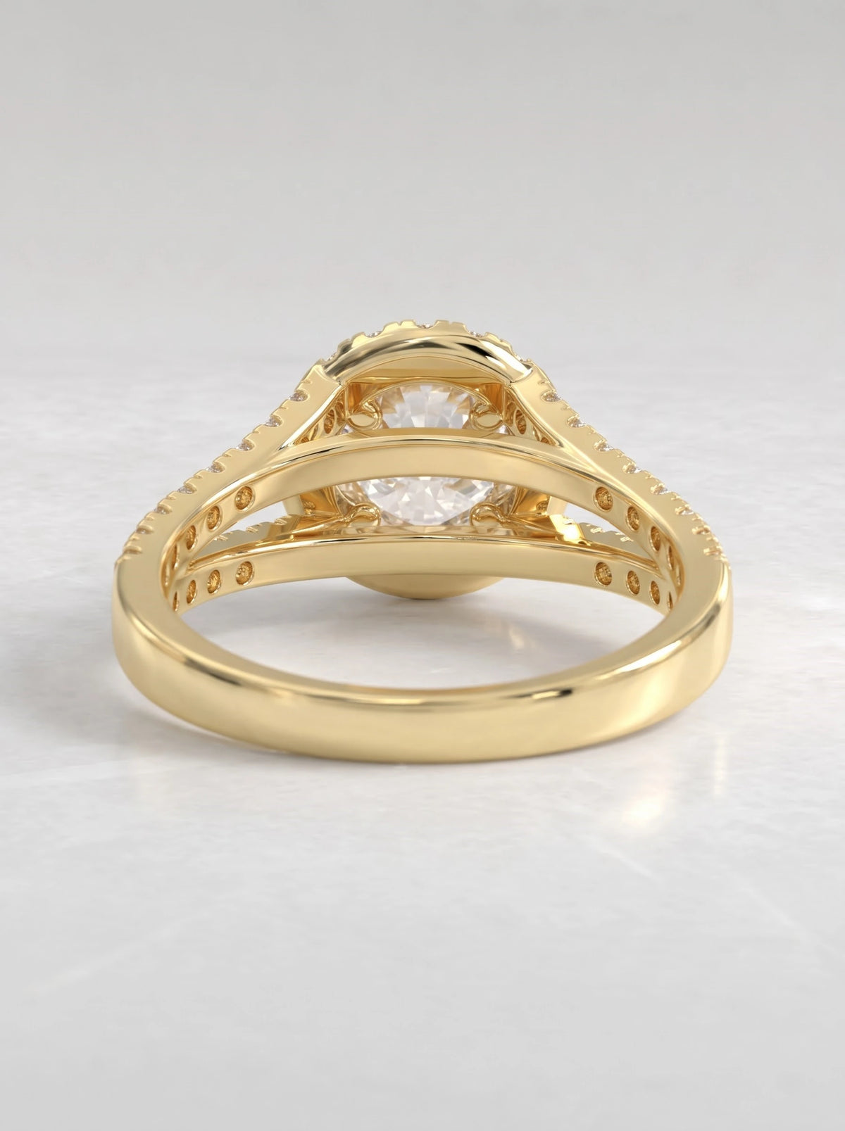 The Celeste Round Cut Lab-Grown Diamond Halo Bridal Ring - View 5