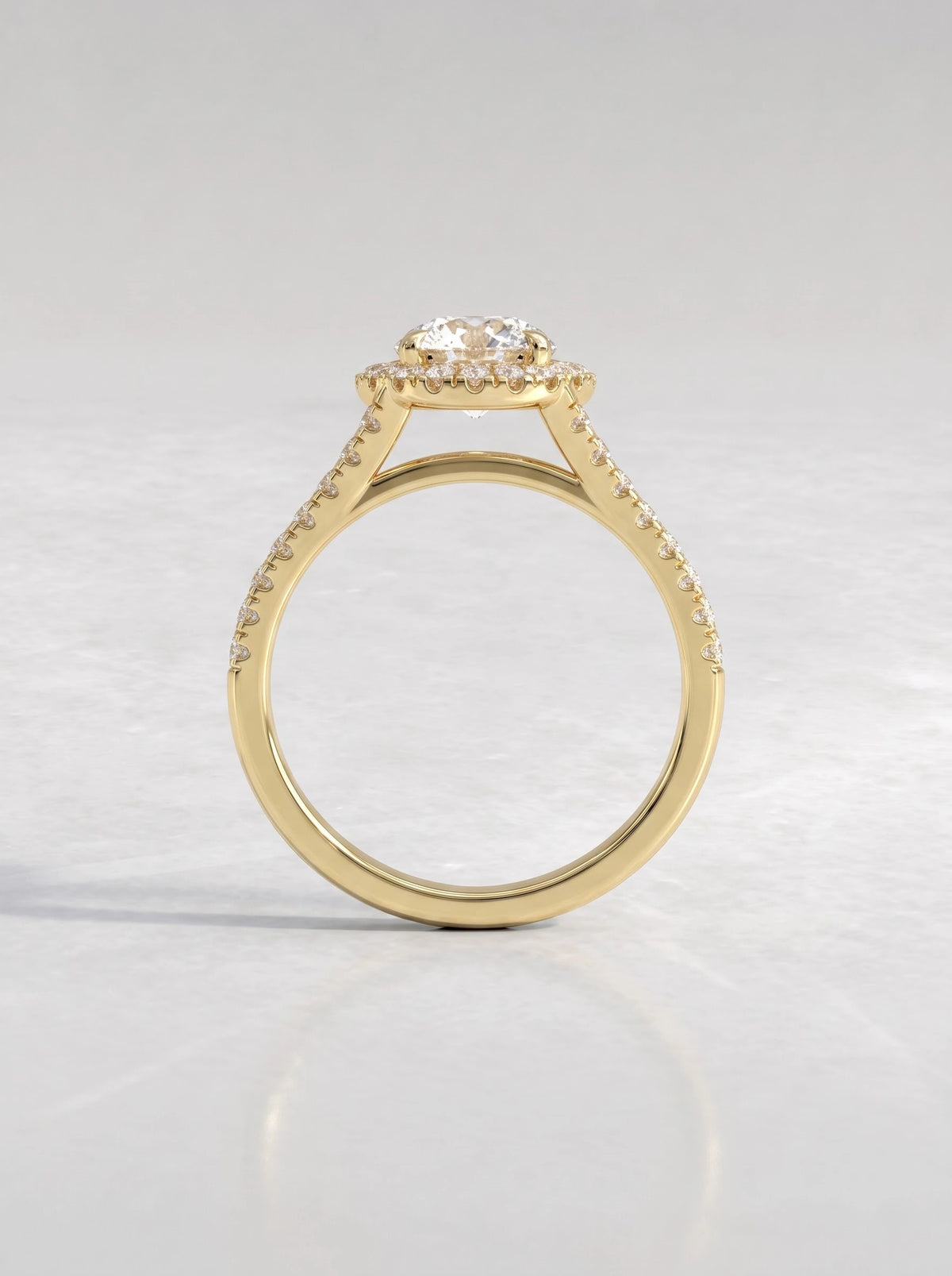 The Celeste Round Cut Lab-Grown Diamond Halo Bridal Ring - View 6