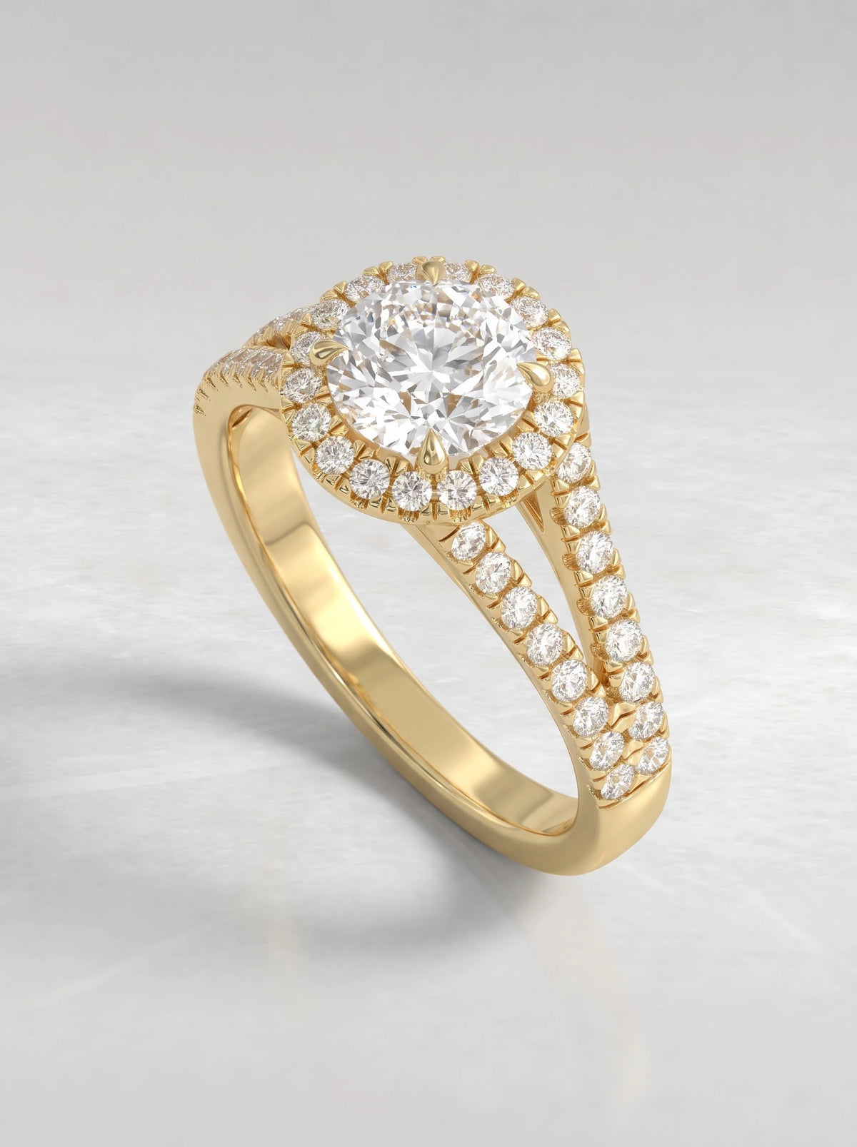 The Celeste Round Cut Lab-Grown Diamond Halo Bridal Ring - View 7