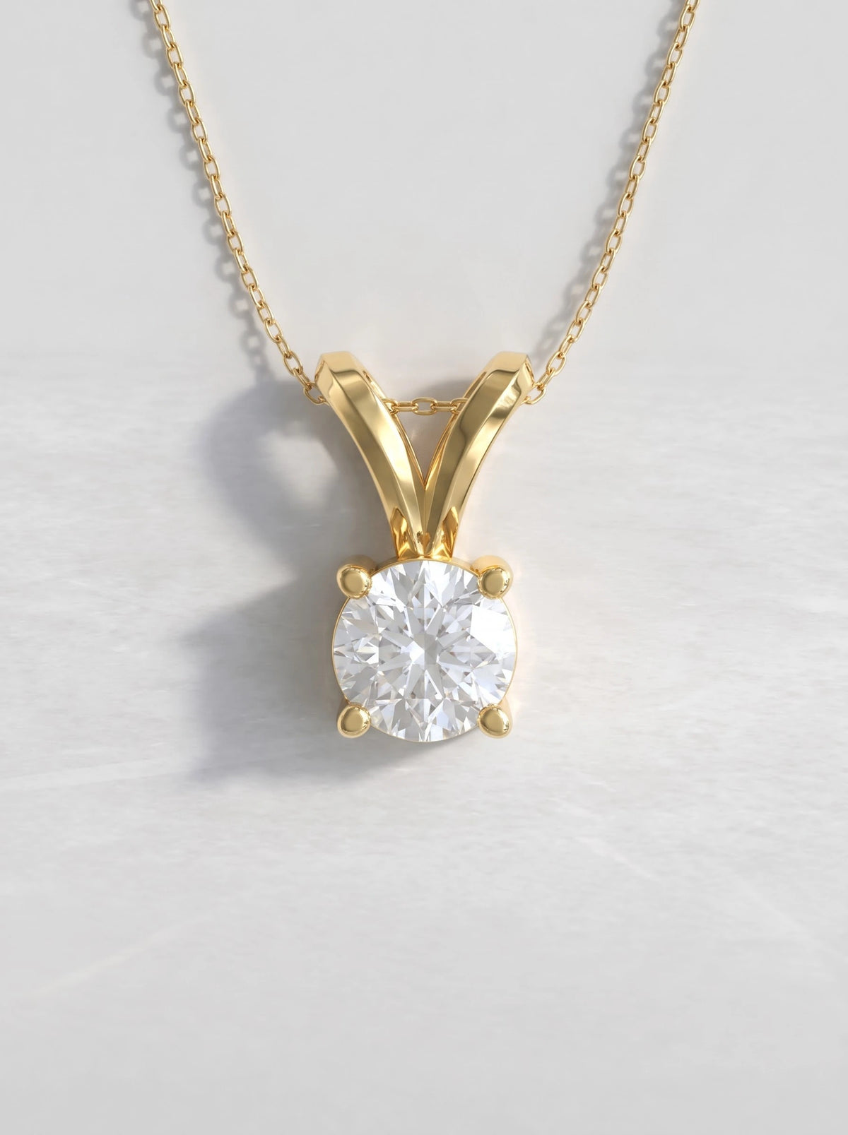 The Celeste Round Cut Lab-Grown Diamond Solitaire Pendant