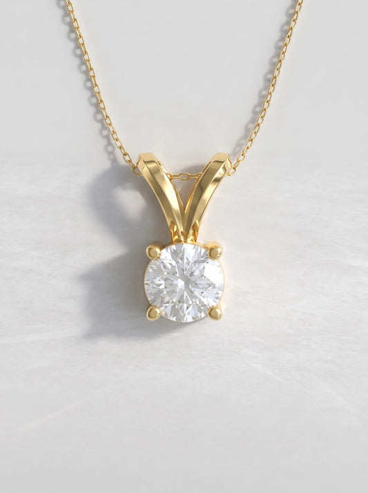 The Celeste Round Cut Lab-Grown Diamond Solitaire Pendant