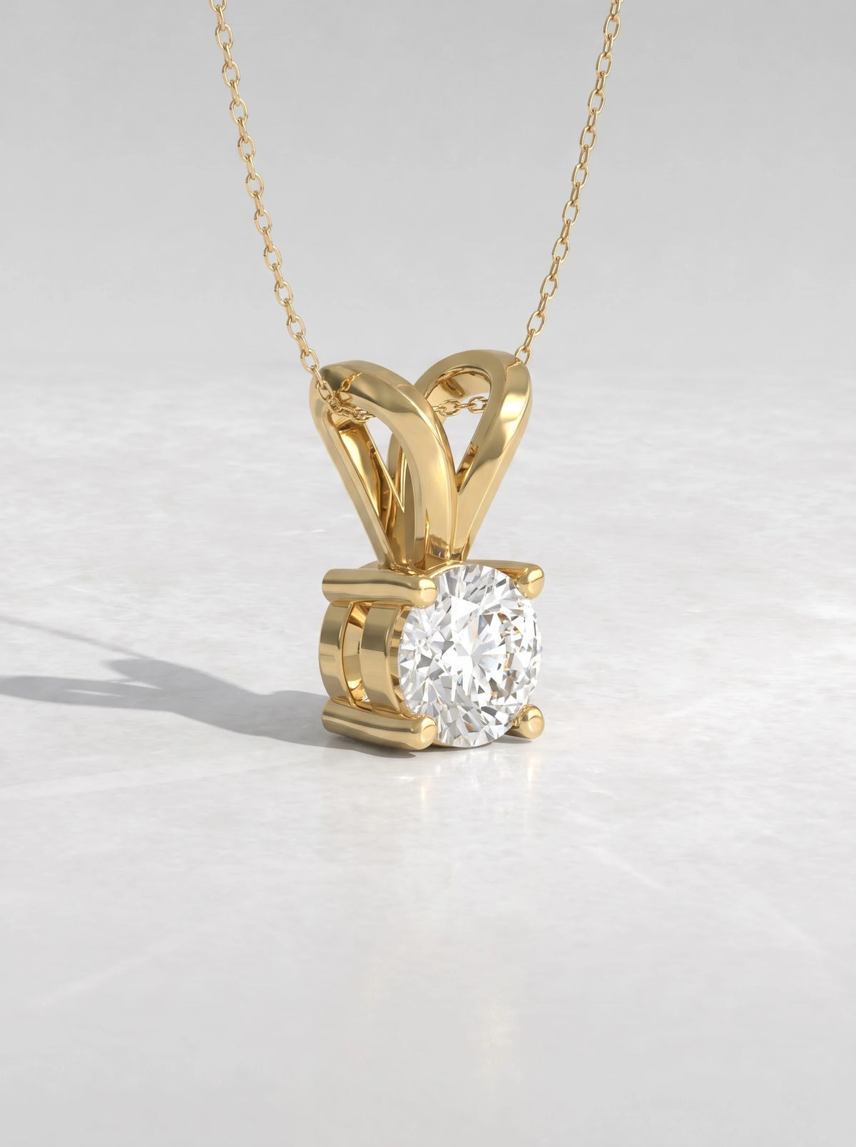 The Celeste Round Cut Lab-Grown Diamond Solitaire Pendant - View 3