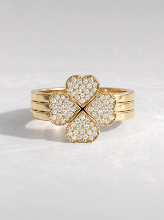The Colette Lab-Grown Diamond Nature Inspire Hidden Halo Engagement Ring - View 2