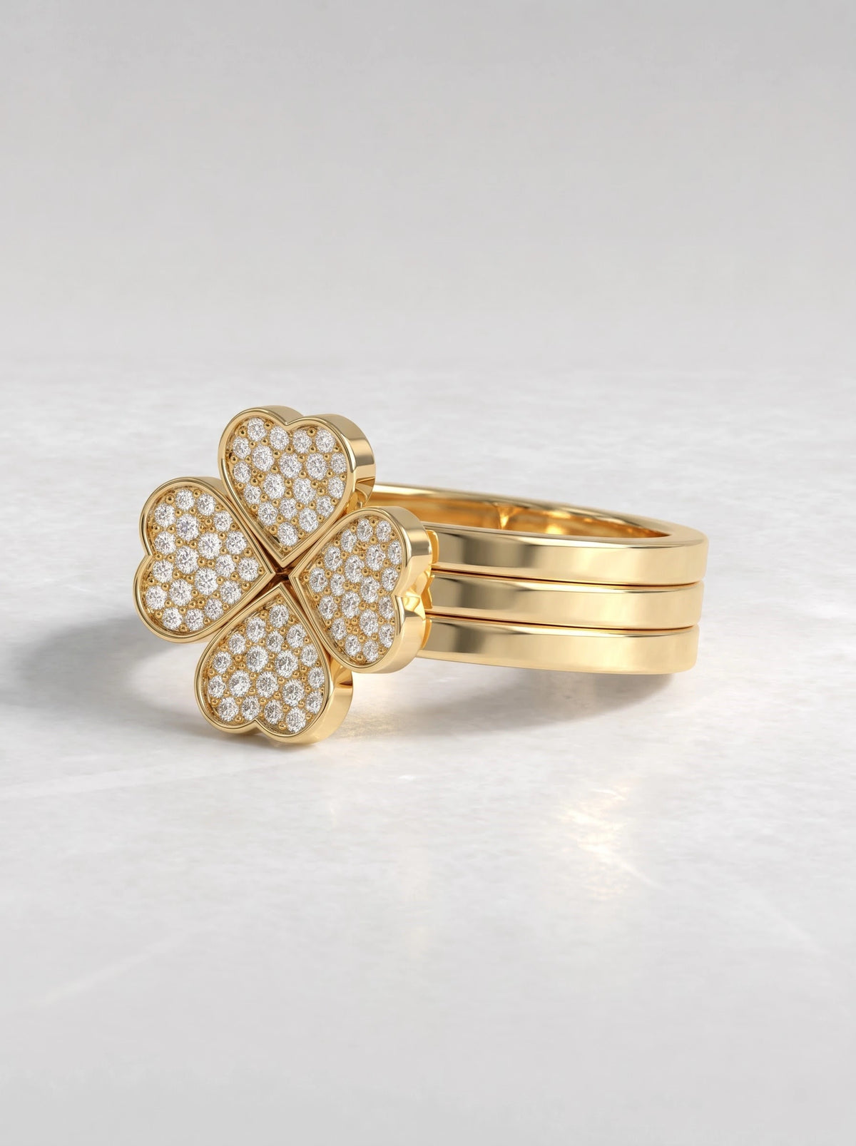 The Colette Lab-Grown Diamond Nature Inspire Hidden Halo Engagement Ring - View 3