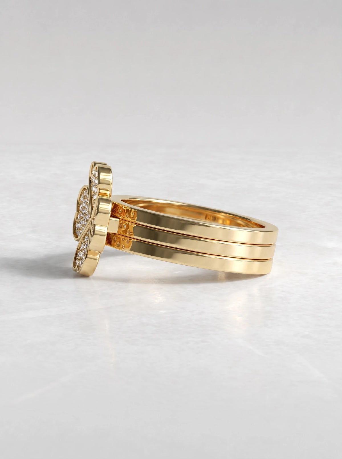 The Colette Lab-Grown Diamond Nature Inspire Hidden Halo Engagement Ring - View 4