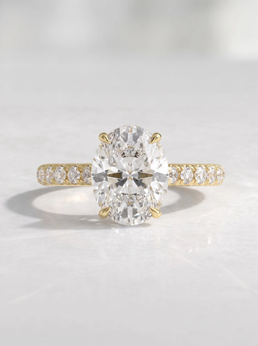 The Eloise Oval Cut Lab-Grown Diamond Hidden Halo Bridal Ring - View 2