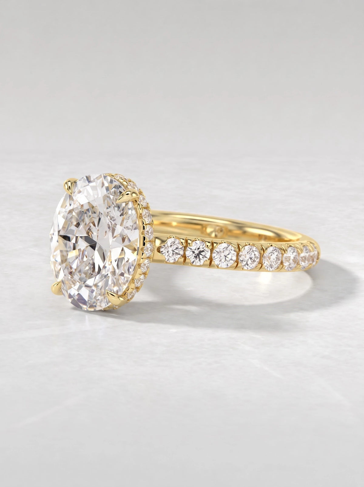 The Eloise Oval Cut Lab-Grown Diamond Hidden Halo Bridal Ring - View 3