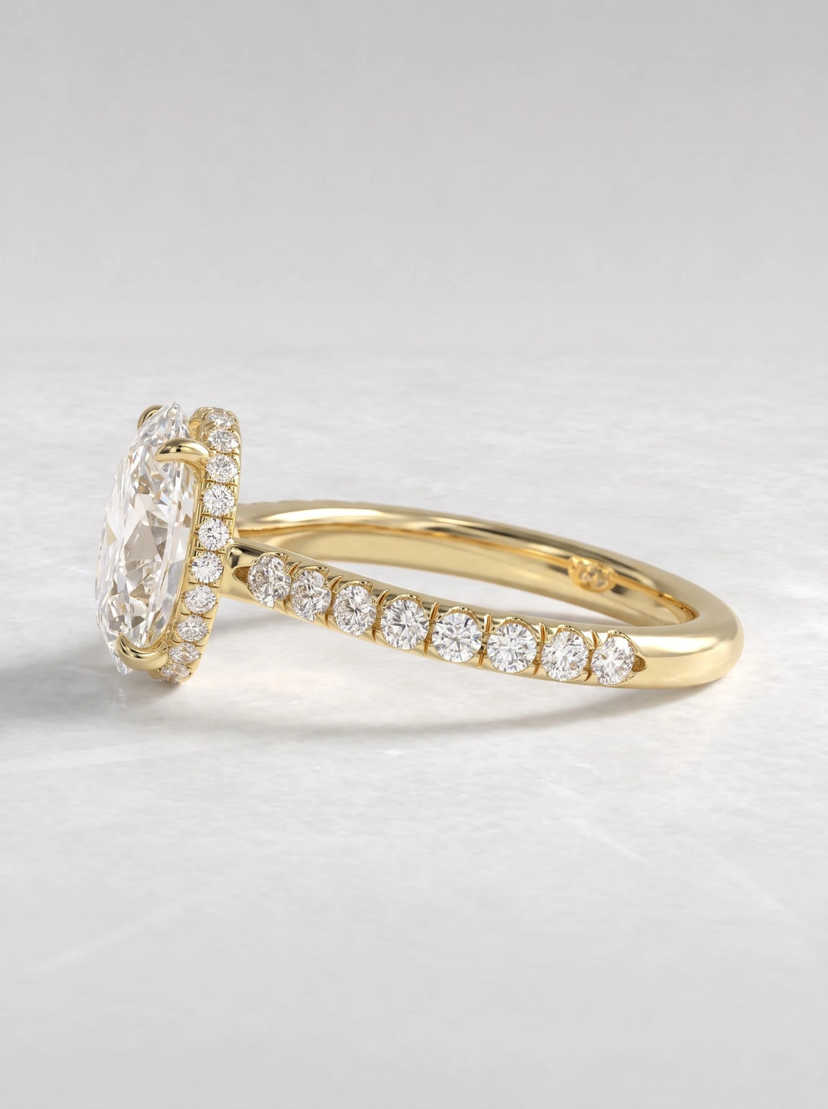 The Eloise Oval Cut Lab-Grown Diamond Hidden Halo Bridal Ring - View 4