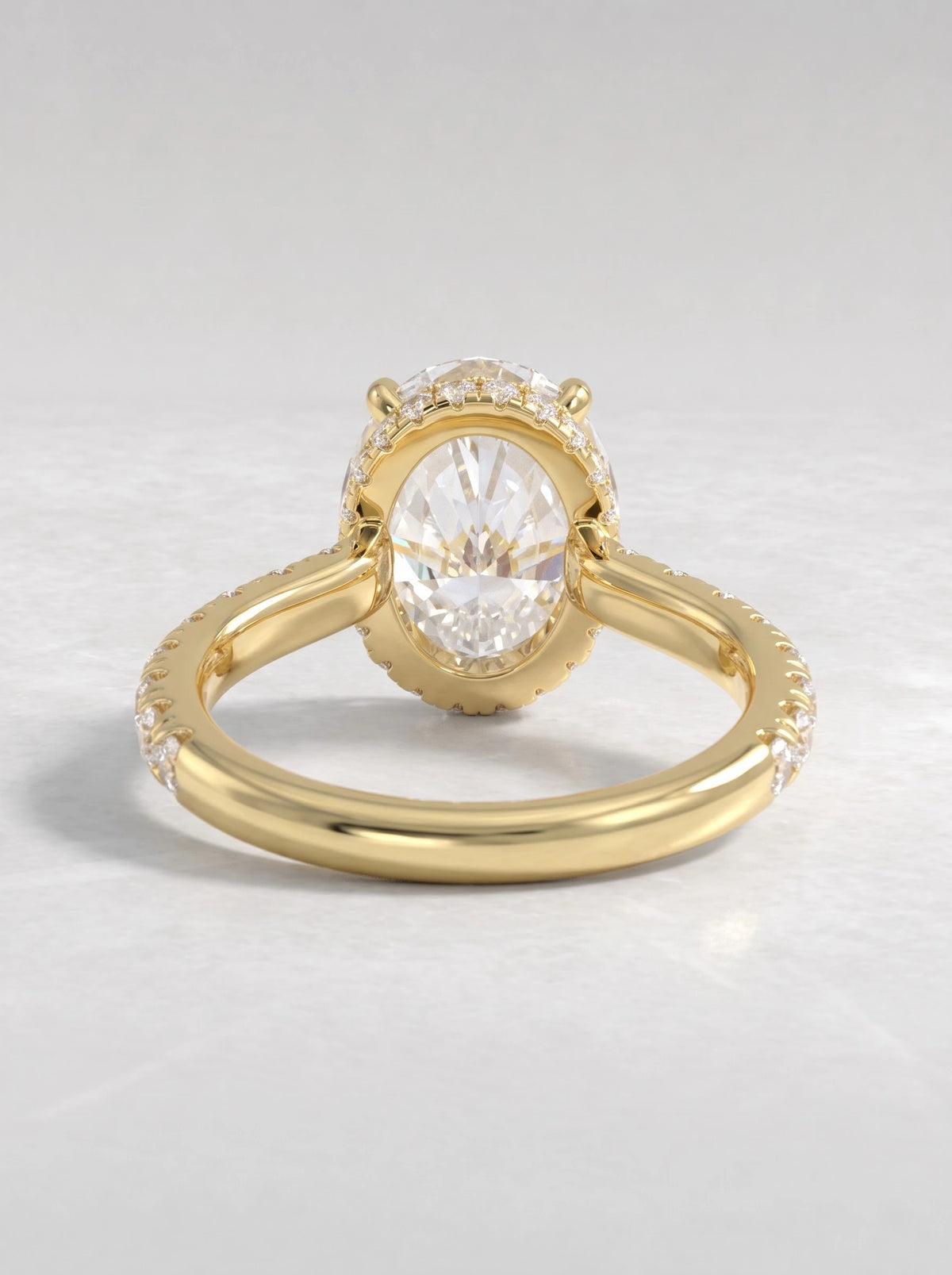 The Eloise Oval Cut Lab-Grown Diamond Hidden Halo Bridal Ring - View 5