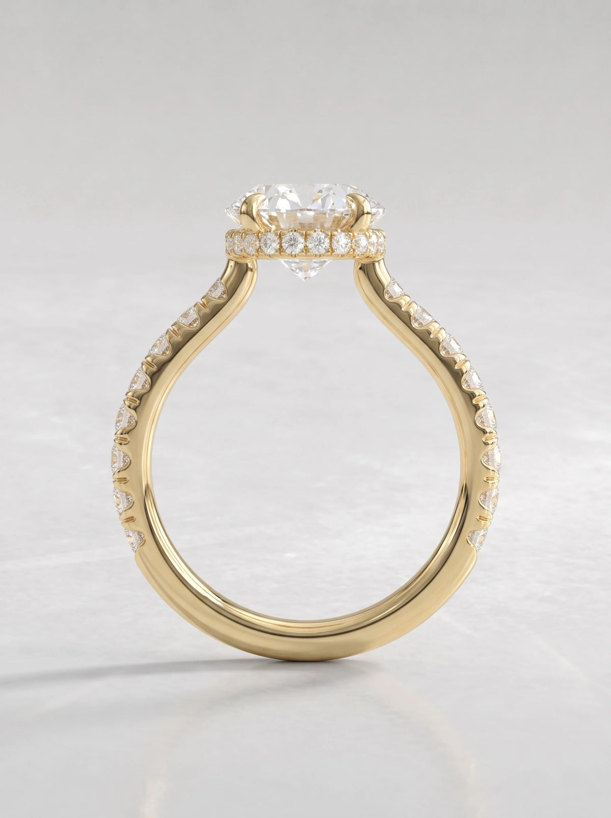 The Eloise Oval Cut Lab-Grown Diamond Hidden Halo Bridal Ring - View 6