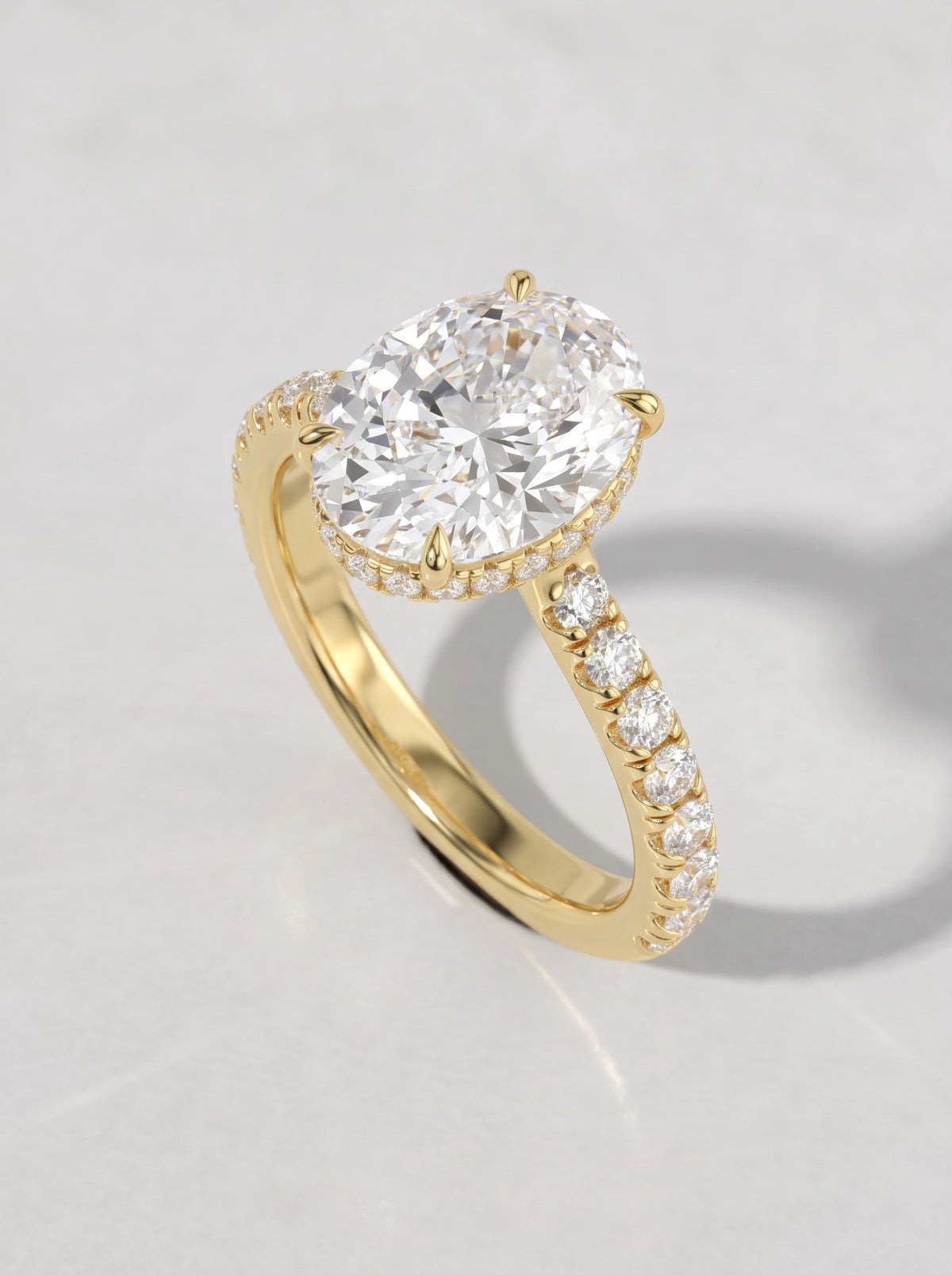 The Eloise Oval Cut Lab-Grown Diamond Hidden Halo Bridal Ring - View 7