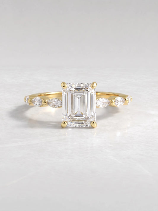 The Etoile Heirloom Emerald Cut Lab-Grown Diamond Ring