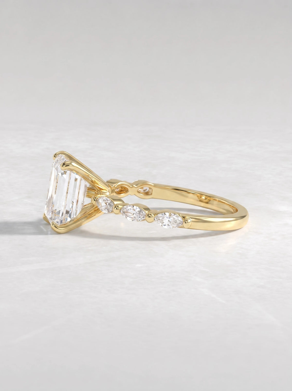 The Etoile Heirloom Emerald Cut Lab-Grown Diamond Ring - View 4