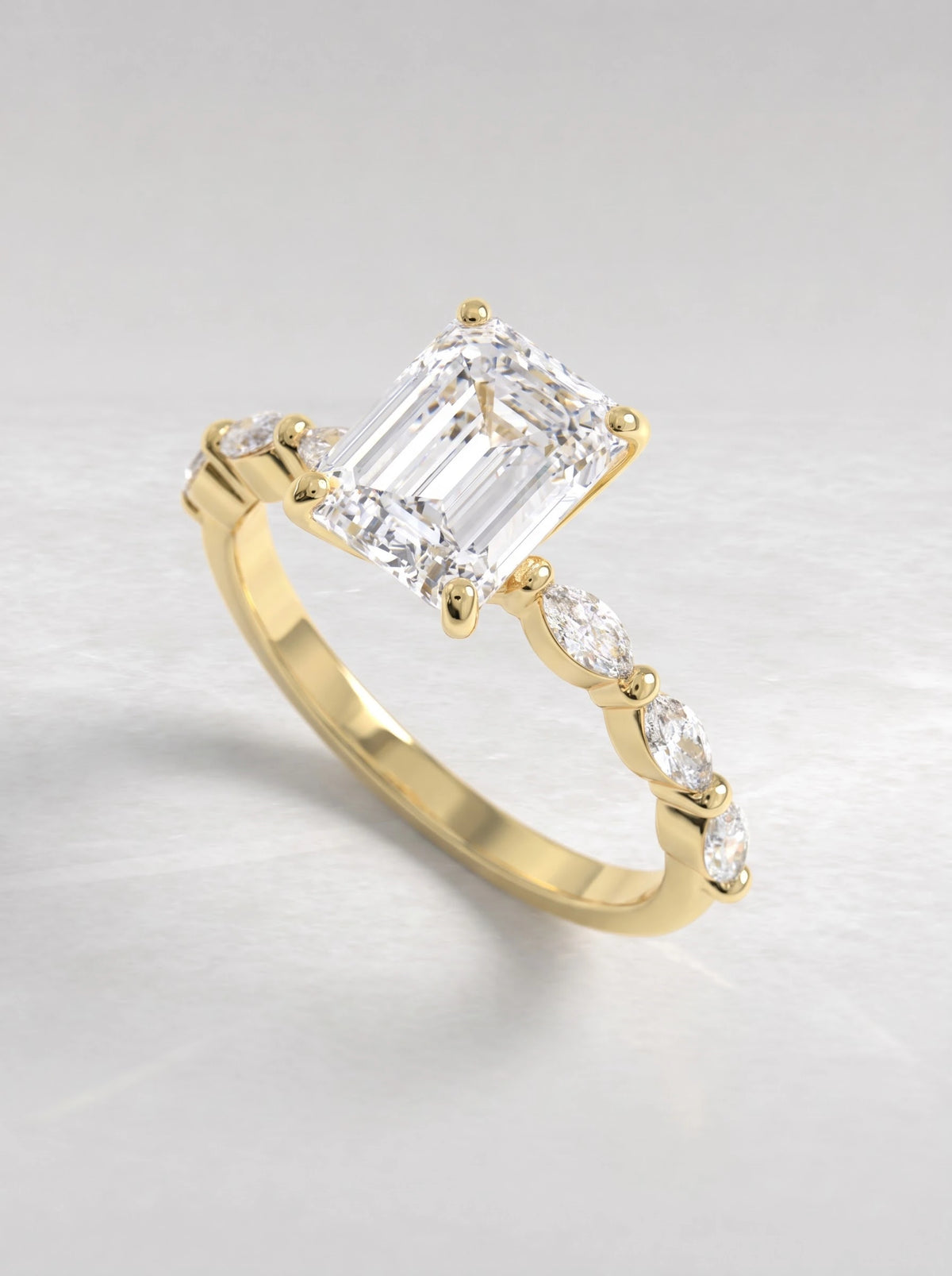 The Etoile Heirloom Emerald Cut Lab-Grown Diamond Ring - View 7