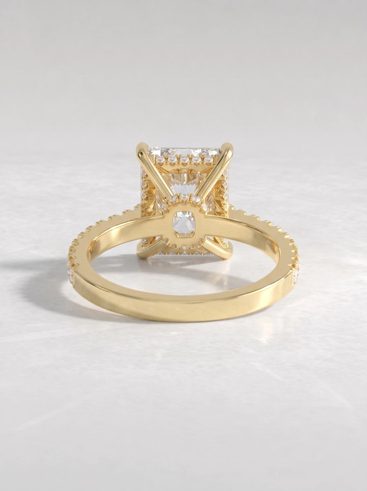 The Juliette Radiant Cut Lab-Grown Diamond Solitare With Accent Engagement Ring - View 5