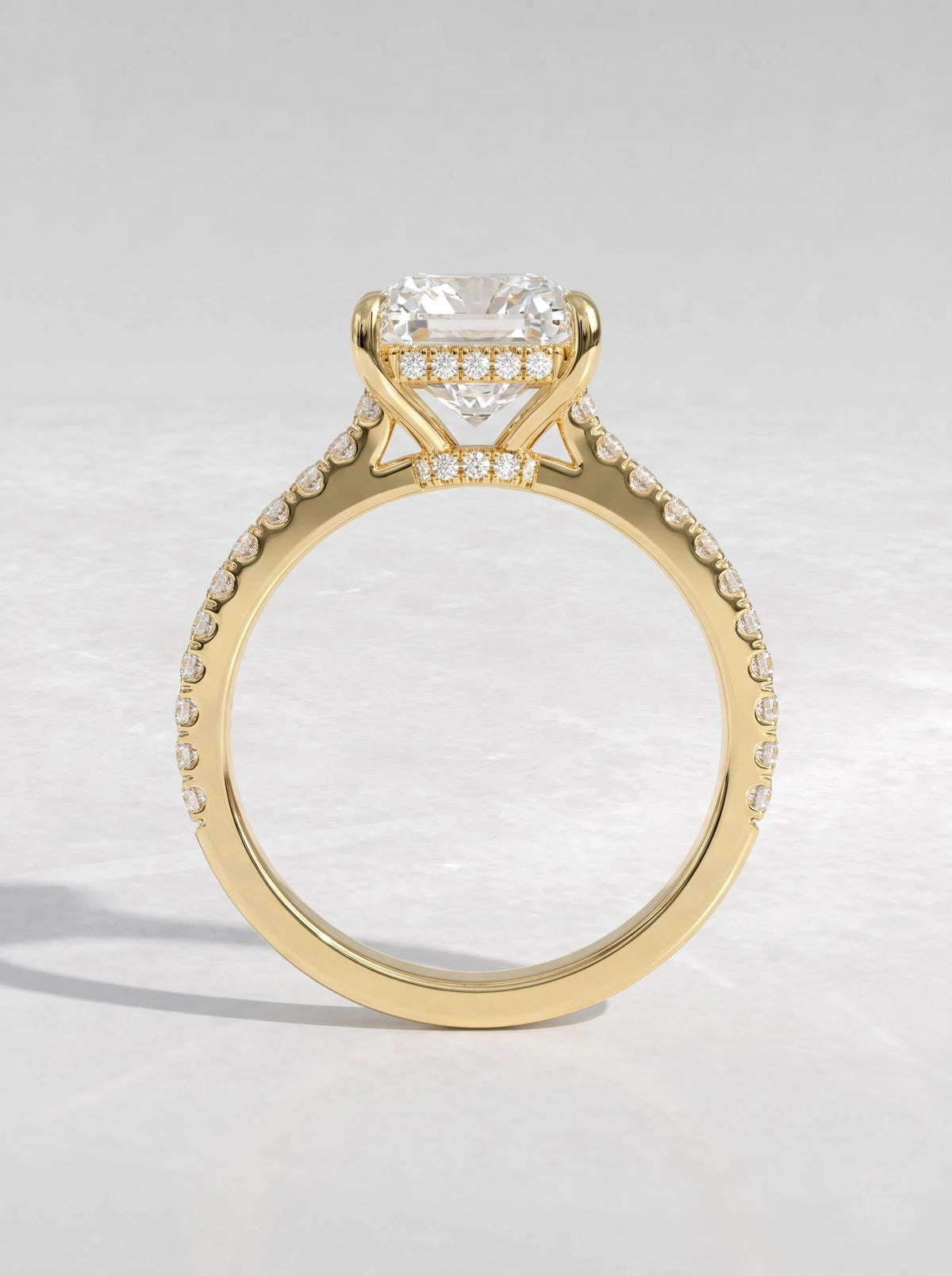 The Juliette Radiant Cut Lab-Grown Diamond Solitare With Accent Engagement Ring - View 6