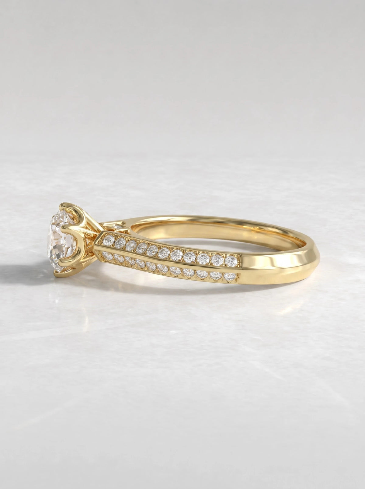 The Noelle Round Cut Lab-Grown Diamond Solitare With Accent Heirloom Solitaire Ring - View 4