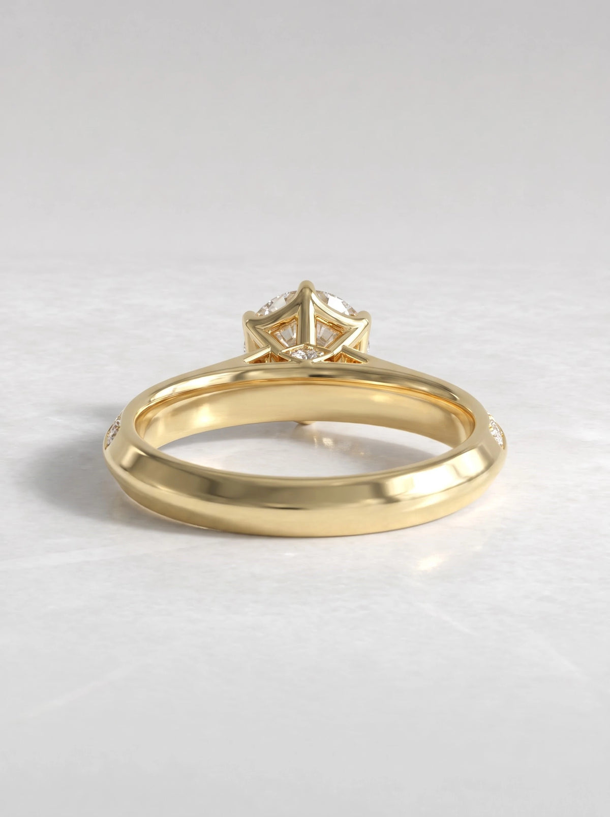 The Noelle Round Cut Lab-Grown Diamond Solitare With Accent Heirloom Solitaire Ring - View 5