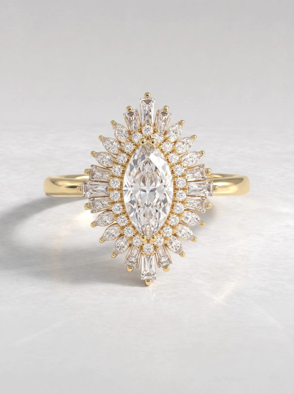 The Seraphina Marquise Cut Lab-Grown Diamond Double Halo Engagement Ring
