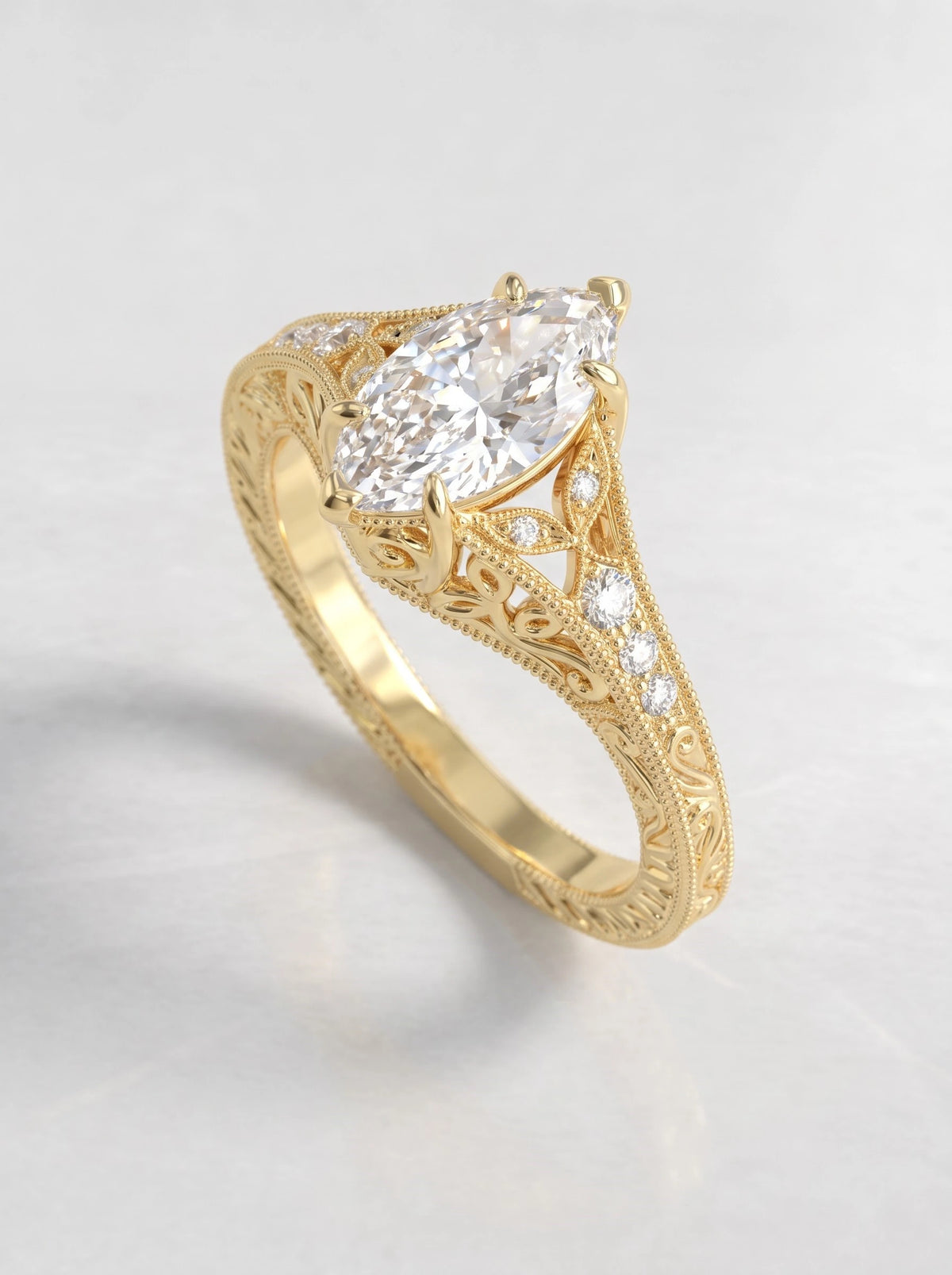 The Sylvie Classic Marquise Cut Lab-Grown Diamond Ring - View 7