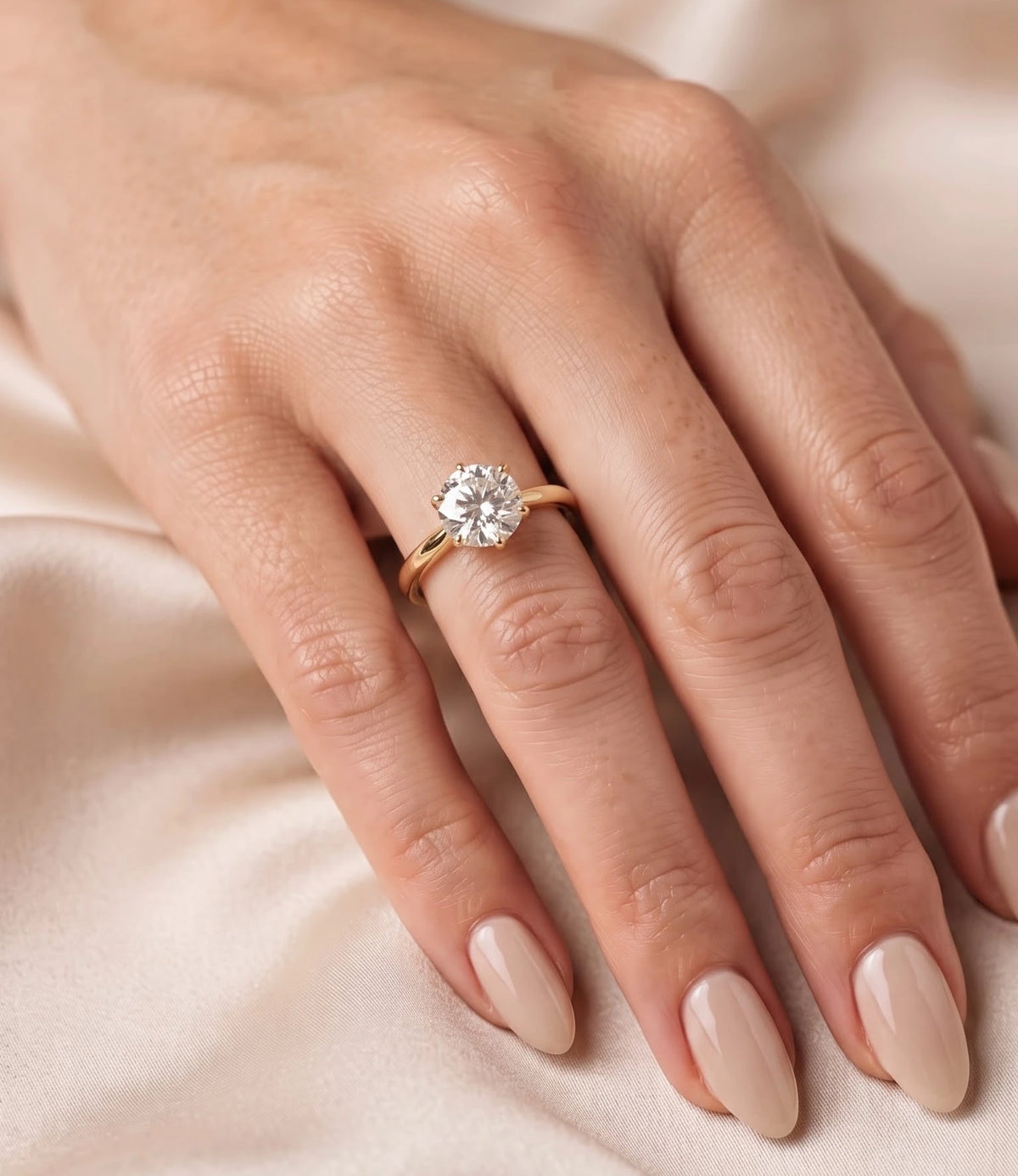 The Sylvie Poetic Round Cut Lab-Grown Diamond Ring - View 2