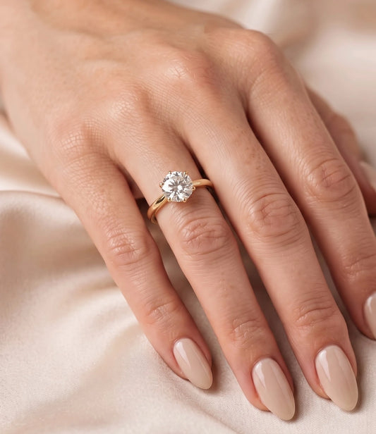 The Sylvie Poetic Round Cut Lab-Grown Diamond Ring - View 2