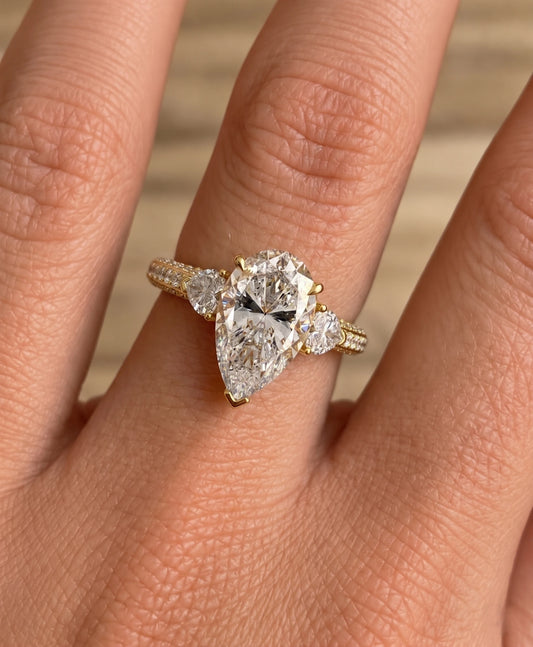 The Valerie Timeless Pear Cut Lab-Grown Diamond Ring - View 2