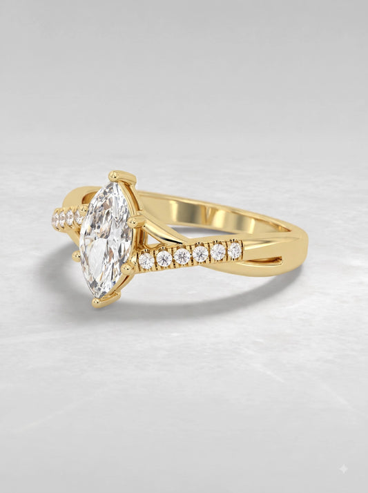 The Vivienne Graceful Marquise Cut Lab-Grown Diamond Ring - View 2