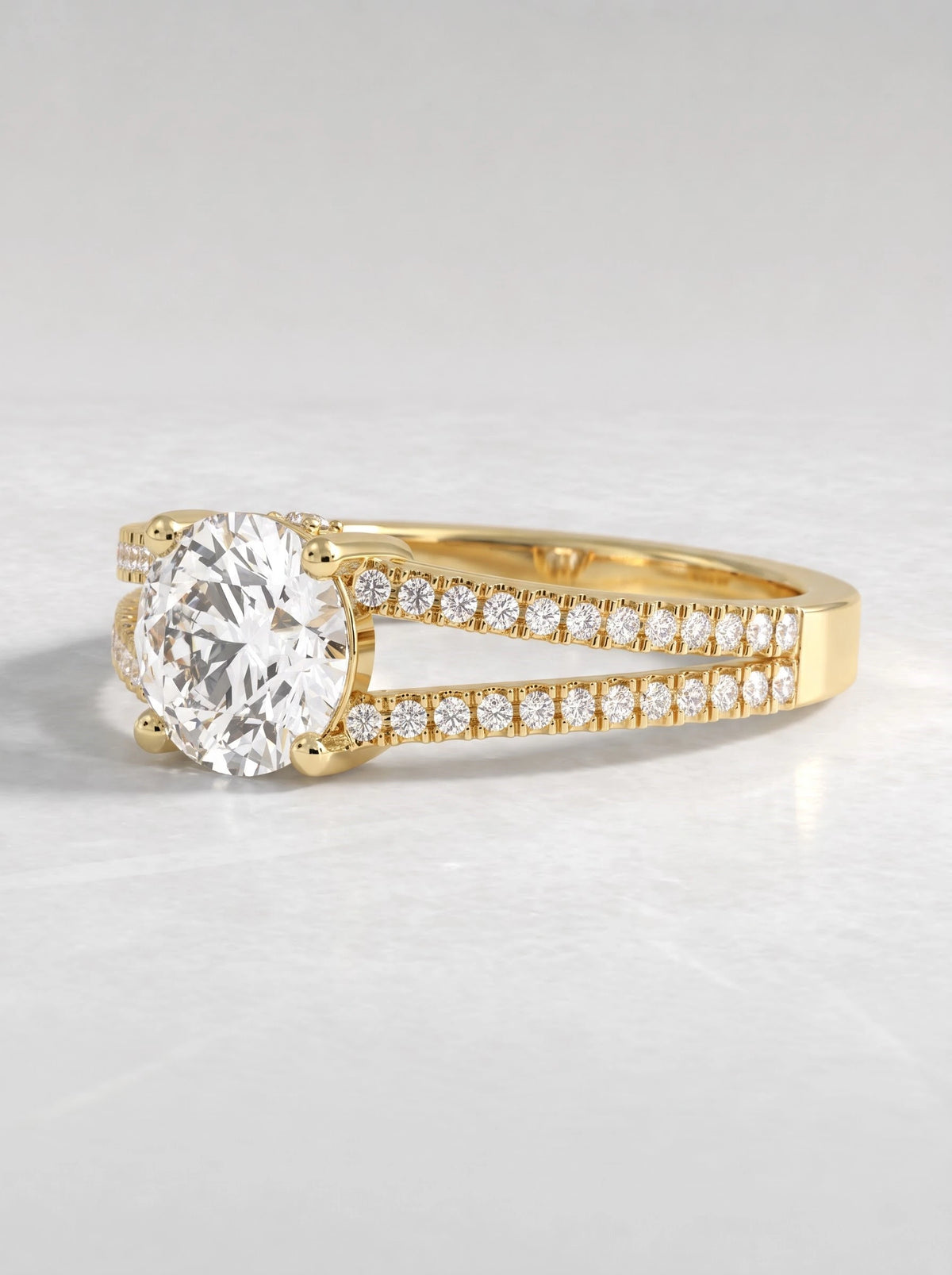 The Vivienne Graceful Round Cut Lab-Grown Diamond Ring - View 3