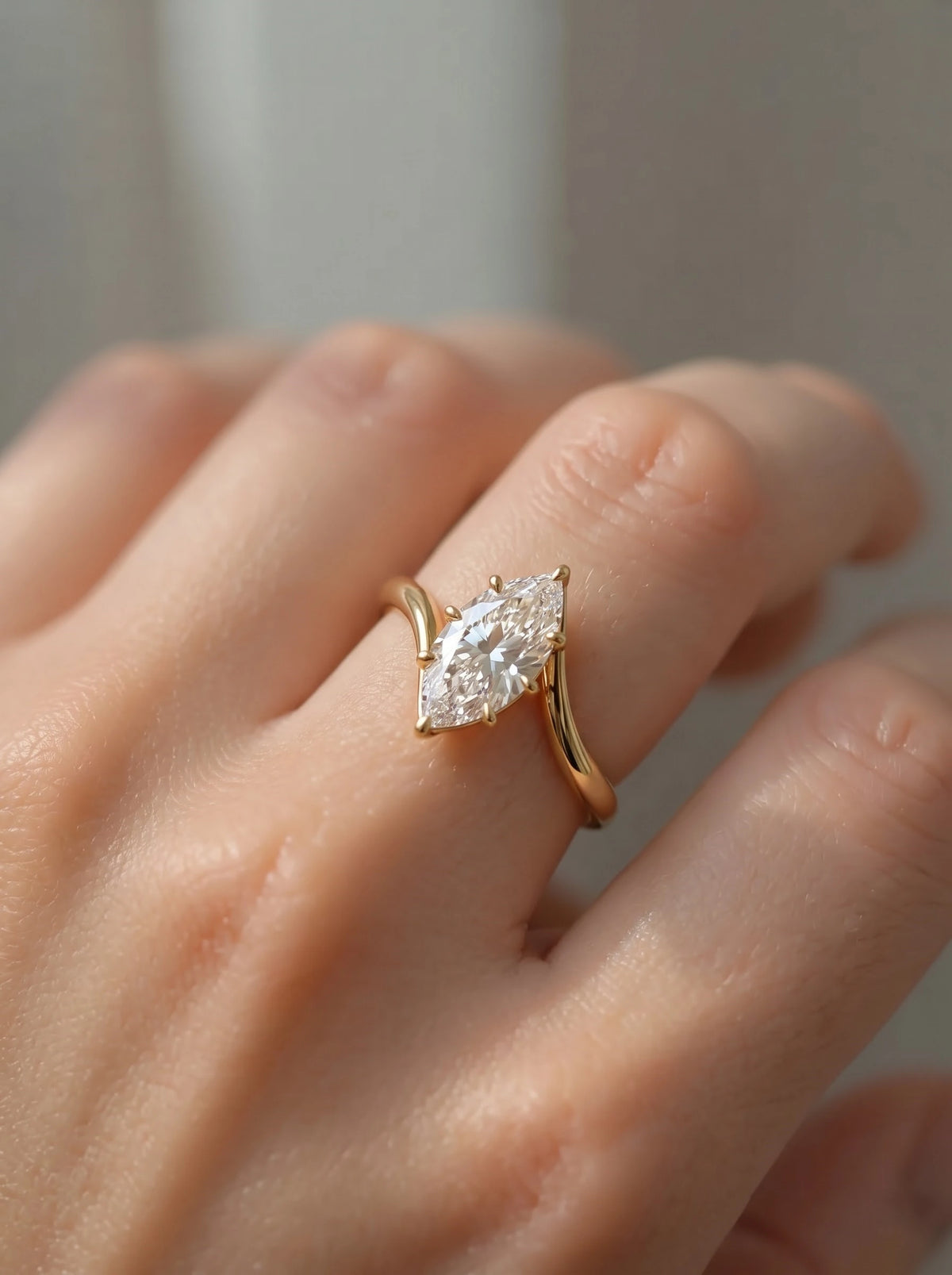 The Vivienne Poetic Marquise Cut Lab-Grown Diamond Ring - View 2