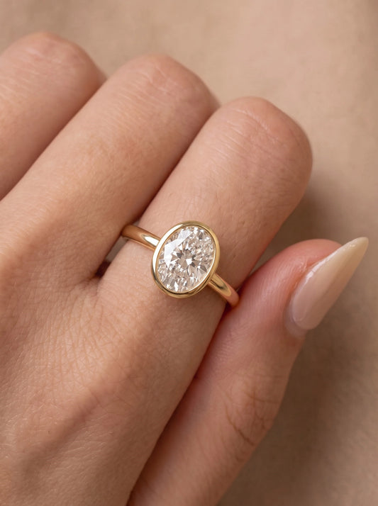 Vintage-Inspired Solitaire Oval Cut Lab-Grown Diamond Engagement Ring