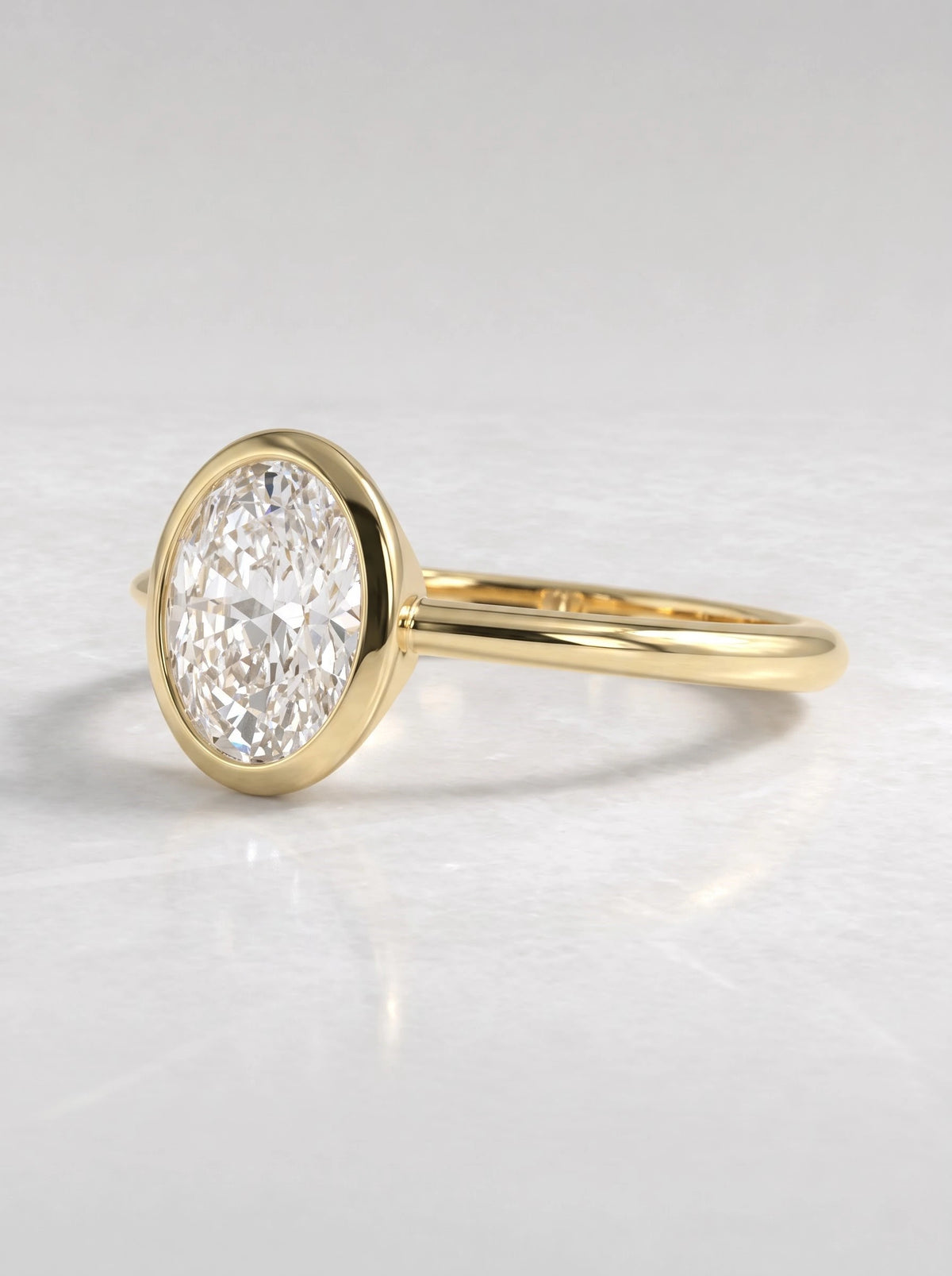 Vintage-Inspired Solitaire Oval Cut Lab-Grown Diamond Engagement Ring - View 3